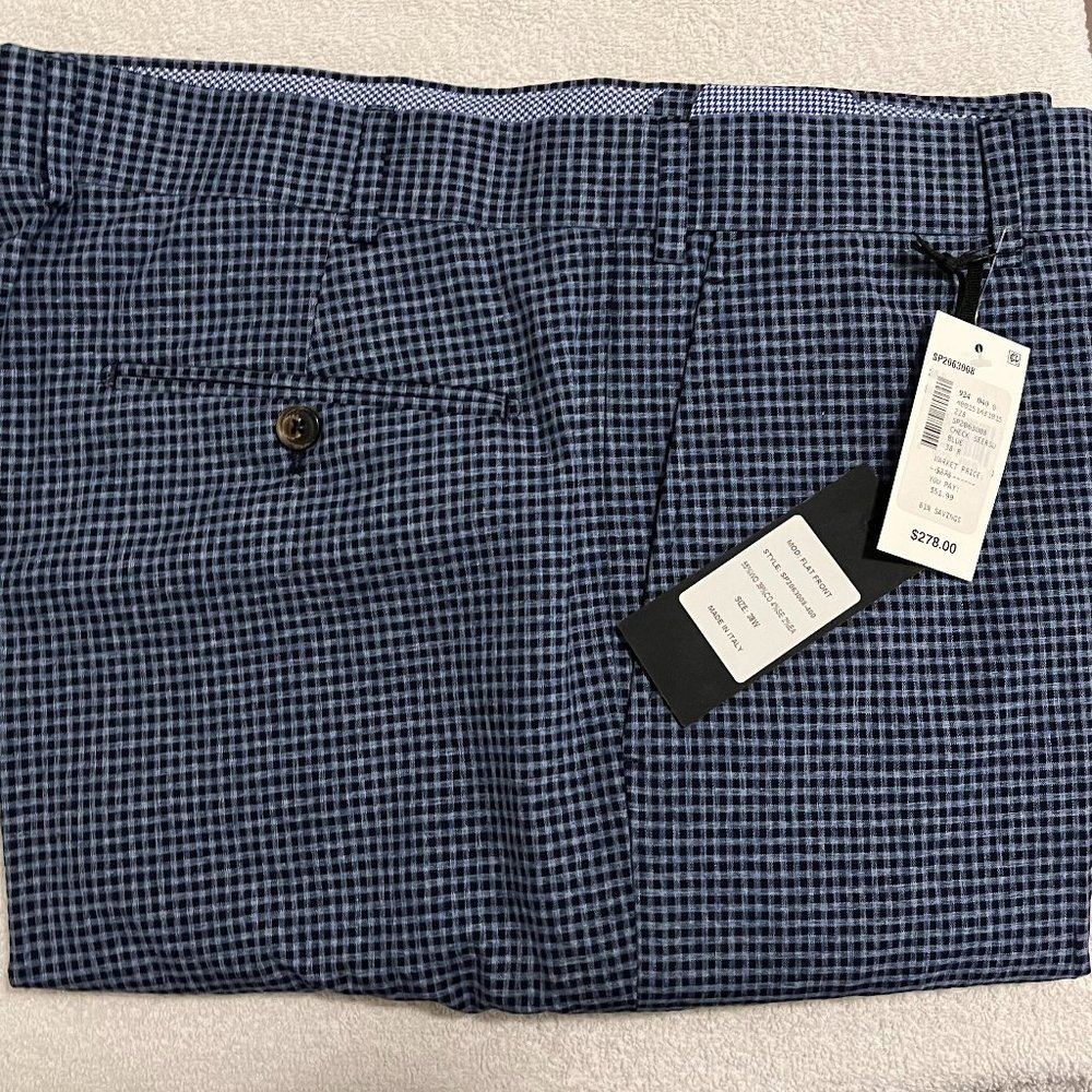 Saks Fifth Avenue Blue Seersucker Dress Pants (NWT)